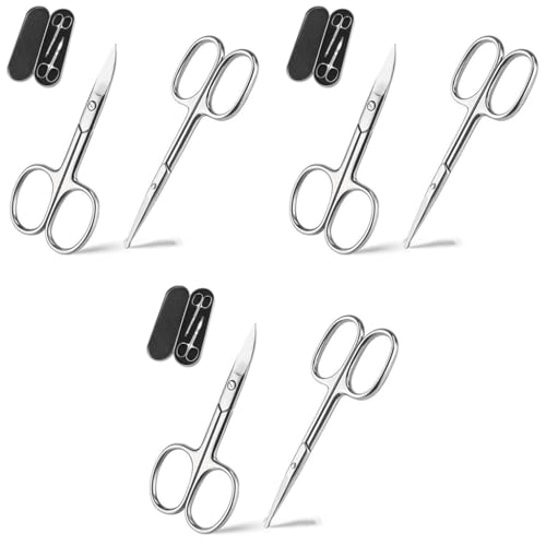 MAYCREATE® 2pcs Nose Scissors Beard Mustache Eyebrow Trimmer Stainless Steel Set with Storage Box Silver X3 MAYCREATE® 2pcs Nose Scissors Beard Mustache Eyebrow Trimmer Stainless Steel Set with Storage Box Silver X3